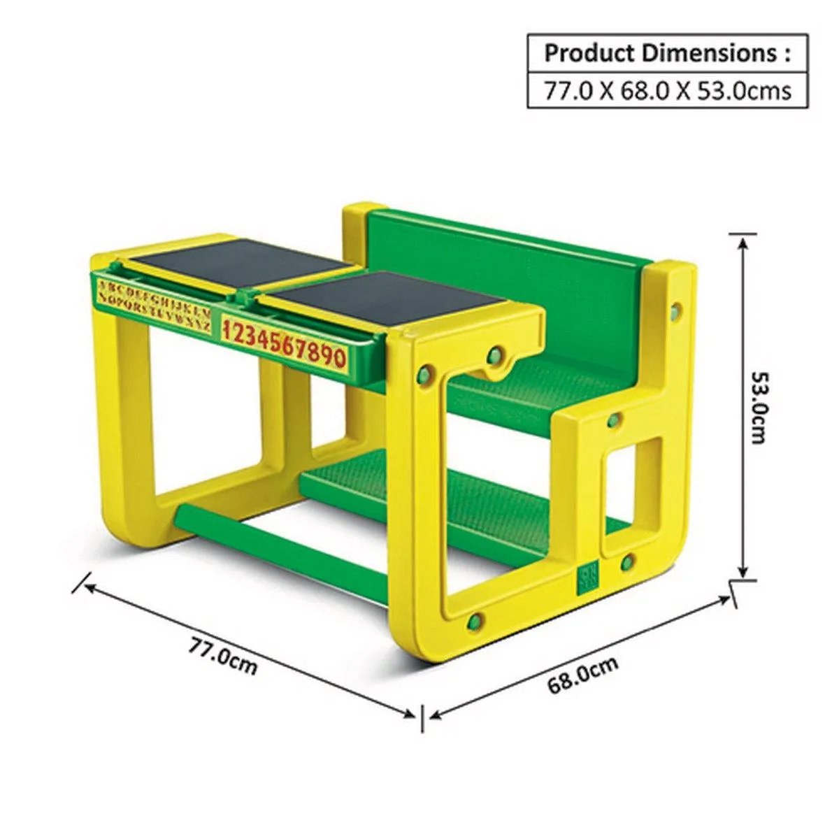 Ok Play Jack In The Box Double, Comfort And Safety For Two Kids, Perfect For Home And School, Yellow & Green, 2 to 4 Years