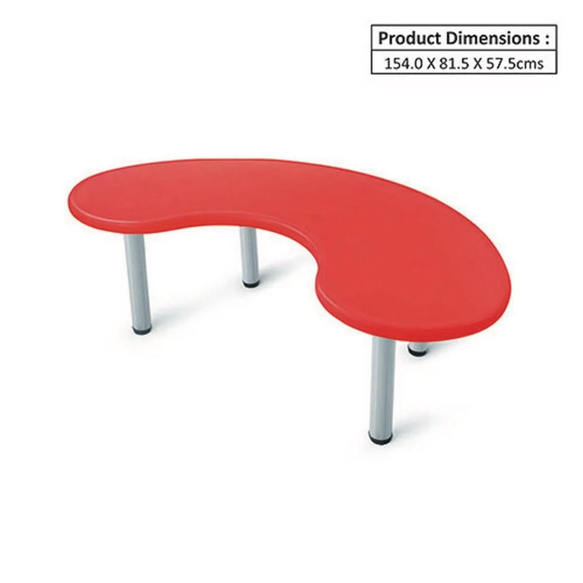 Ok Play Moon Desk Big, Round And Smooth Edges For Safety, Perfect For Home And School, Red, 2 to 4 Years