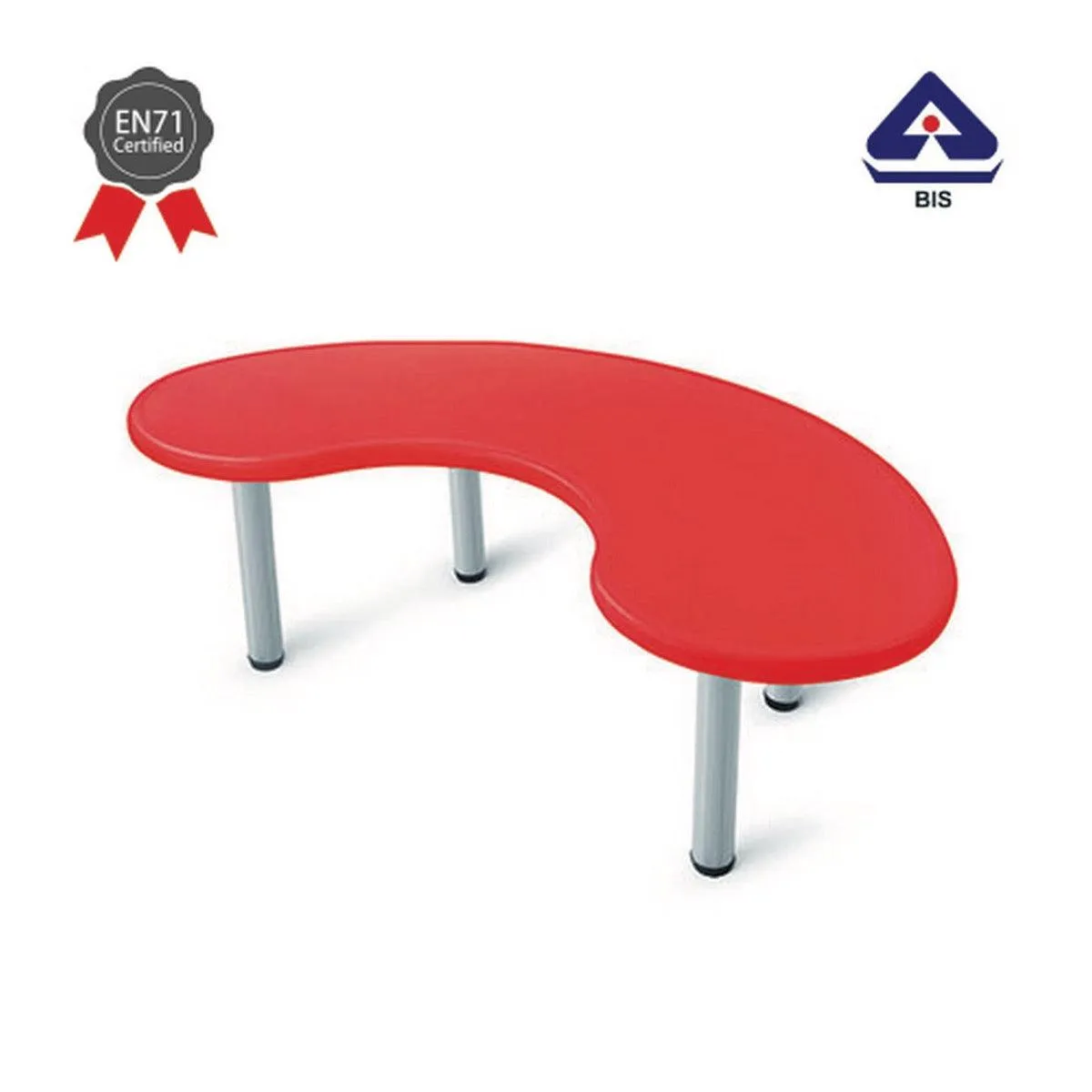 Ok Play Moon Desk Big, Round And Smooth Edges For Safety, Perfect For Home And School, Red, 2 to 4 Years