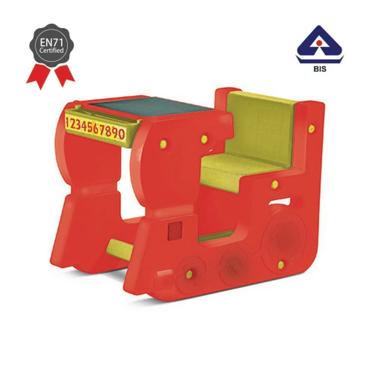 Ok Play Play Pet Single, Chair Desk Set For Kids, Perfect For Home And School, Red & Yellow, 2 to 4 Years