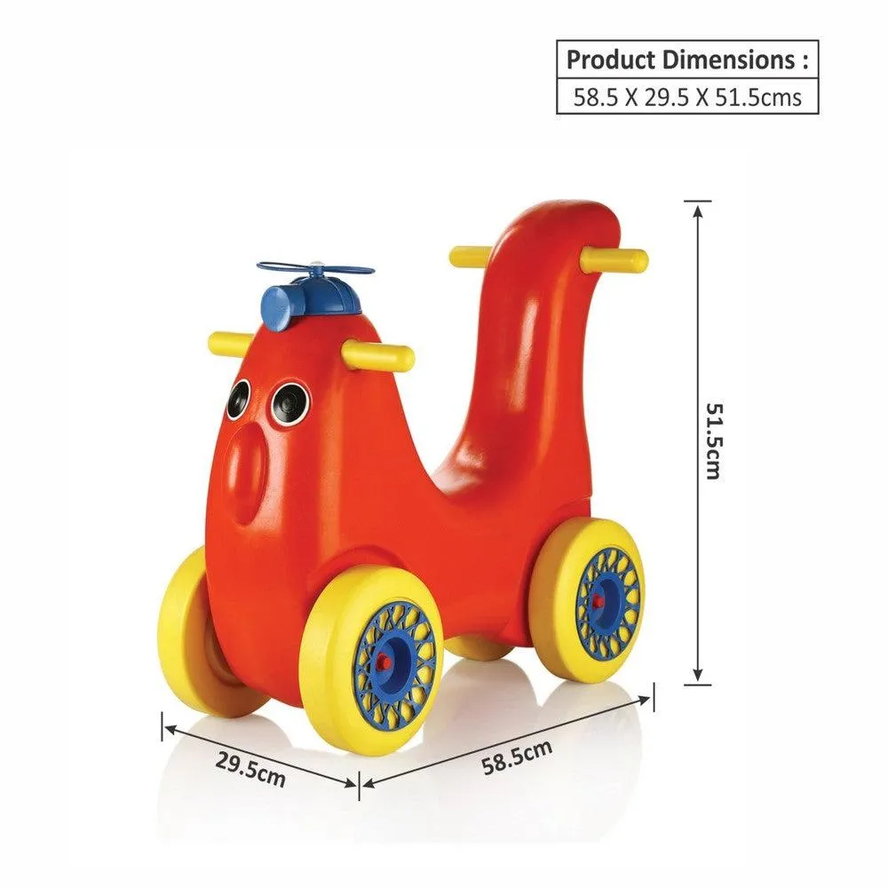 Ok Play Scoot Hoot Push Rider Pony Ride On Toy with Curved Seat for Kids, Red, Ages 2 to 4 years