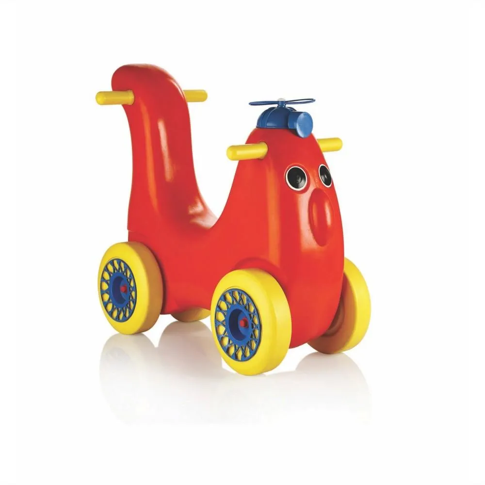 Ok Play Scoot Hoot Push Rider Pony Ride On Toy with Curved Seat for Kids, Red, Ages 2 to 4 years