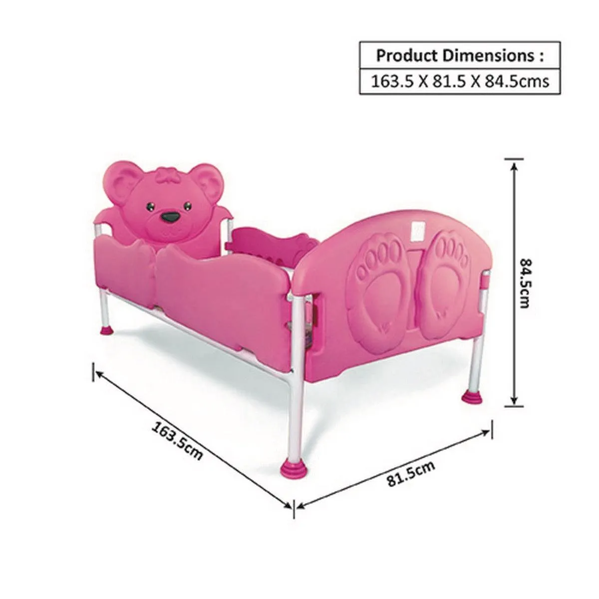 Ok Play Teddy Dreams Pink, Baby Bed, Small Bed, Perfect For Home And School, Pink