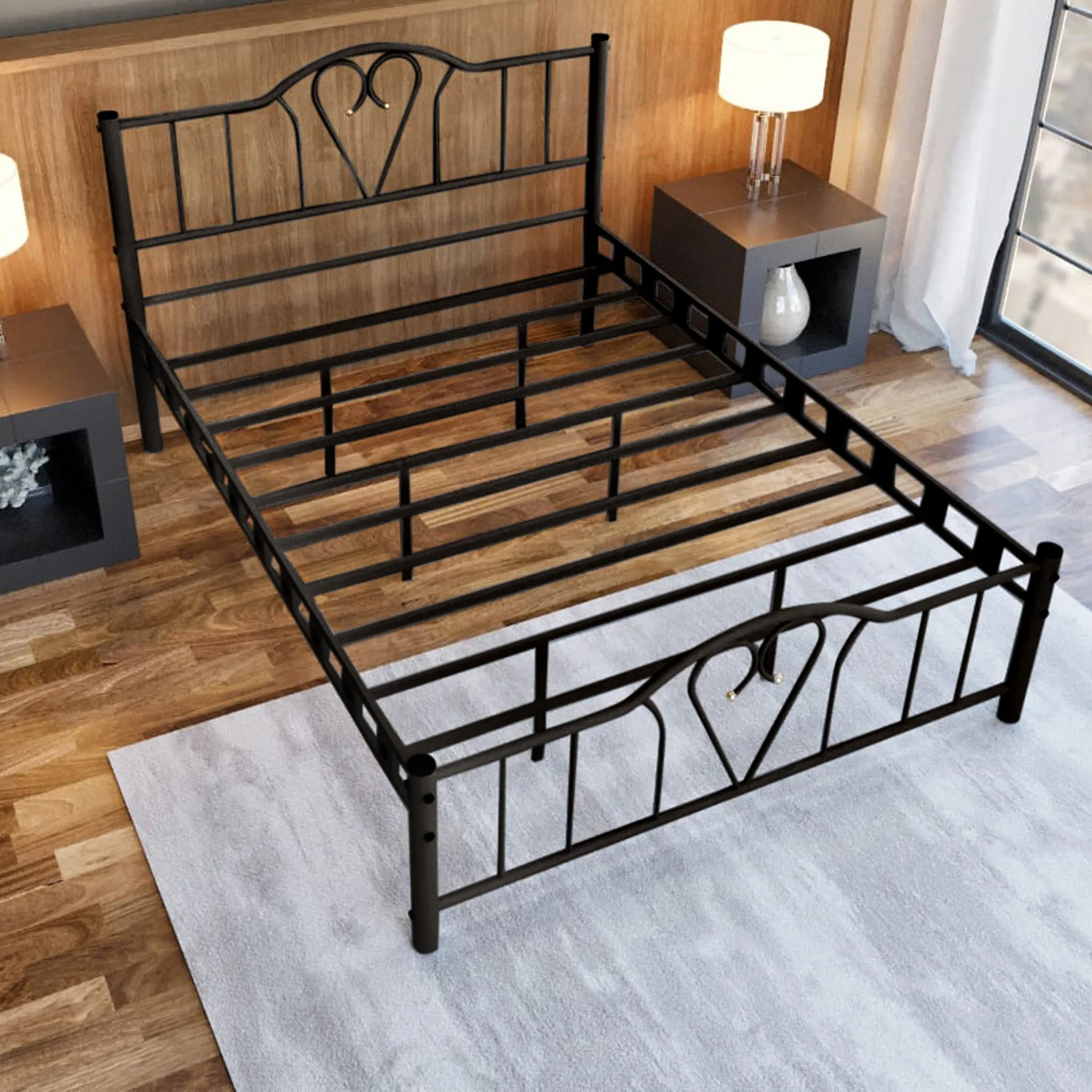 Orkide Metal 5FT King Size Bed Frame - Black