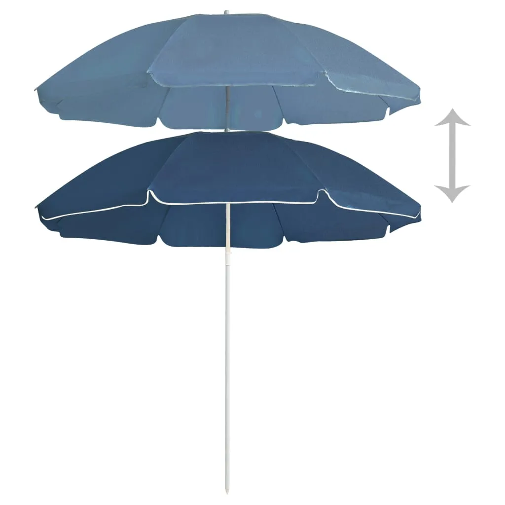 Outdoor Parasol with Steel Pole Blue 180 cm