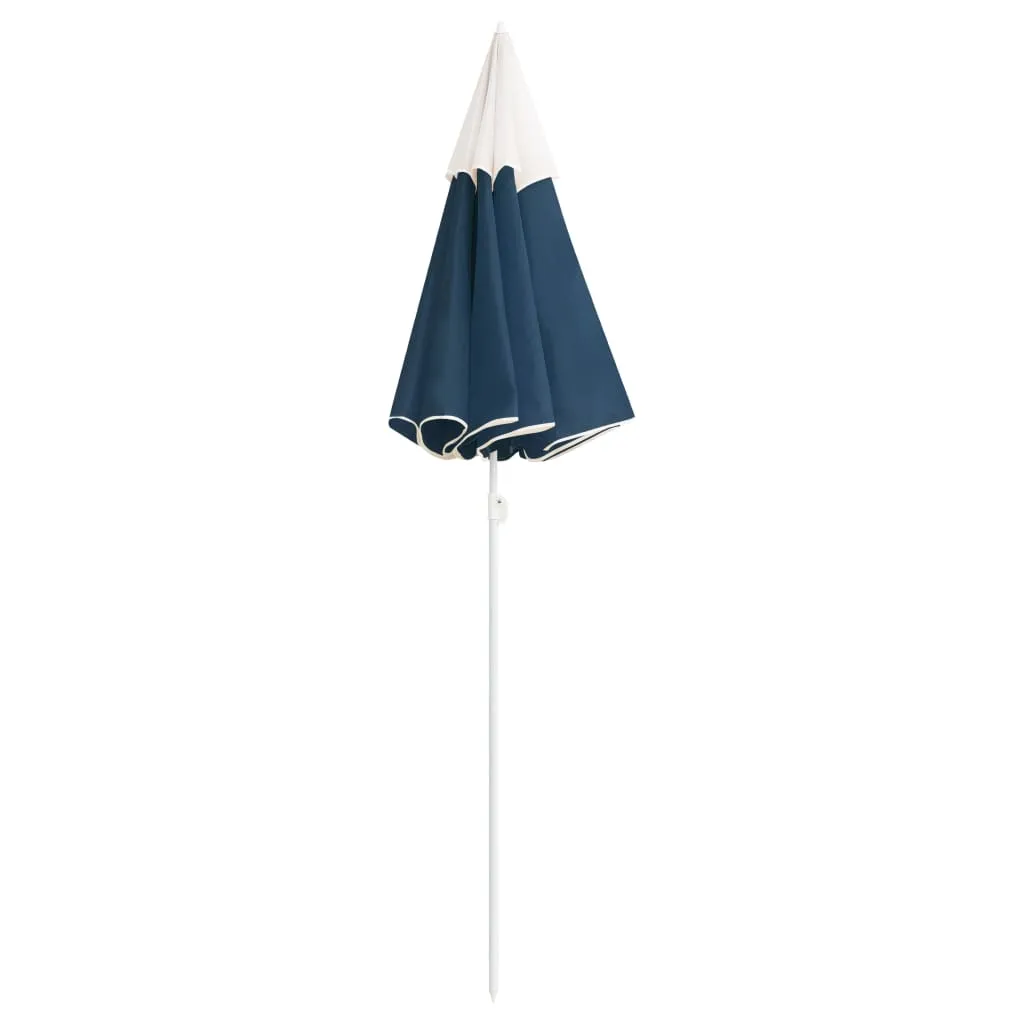 Outdoor Parasol with Steel Pole Blue 180 cm