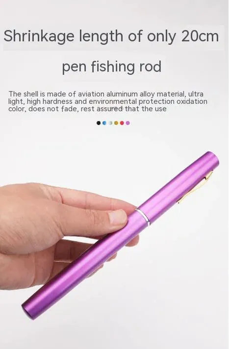 Pen Fishing Rod With Mini Metal Spinning Reel^