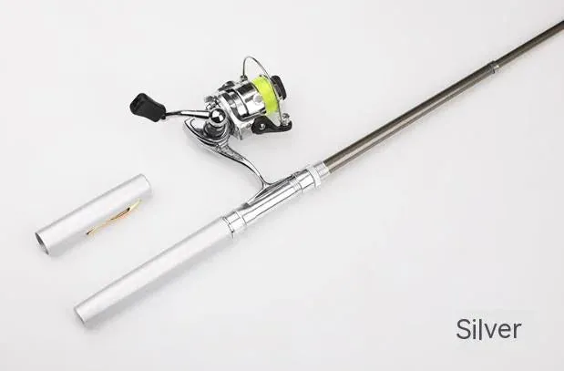 Pen Fishing Rod With Mini Metal Spinning Reel^