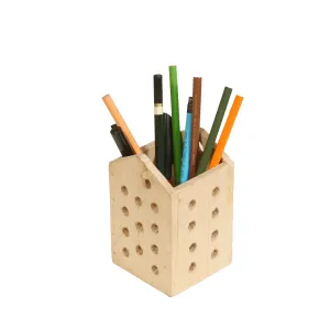 Pine Wood Pencil Stand