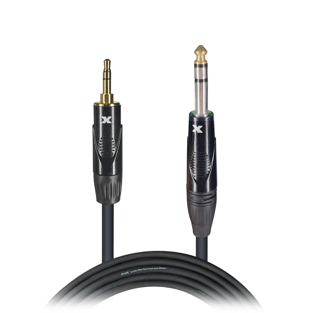 ProX XC-MS10 10 Ft. Balanced TRS-M Mini 1/8" to TRS-M  High Performance Audio Cable