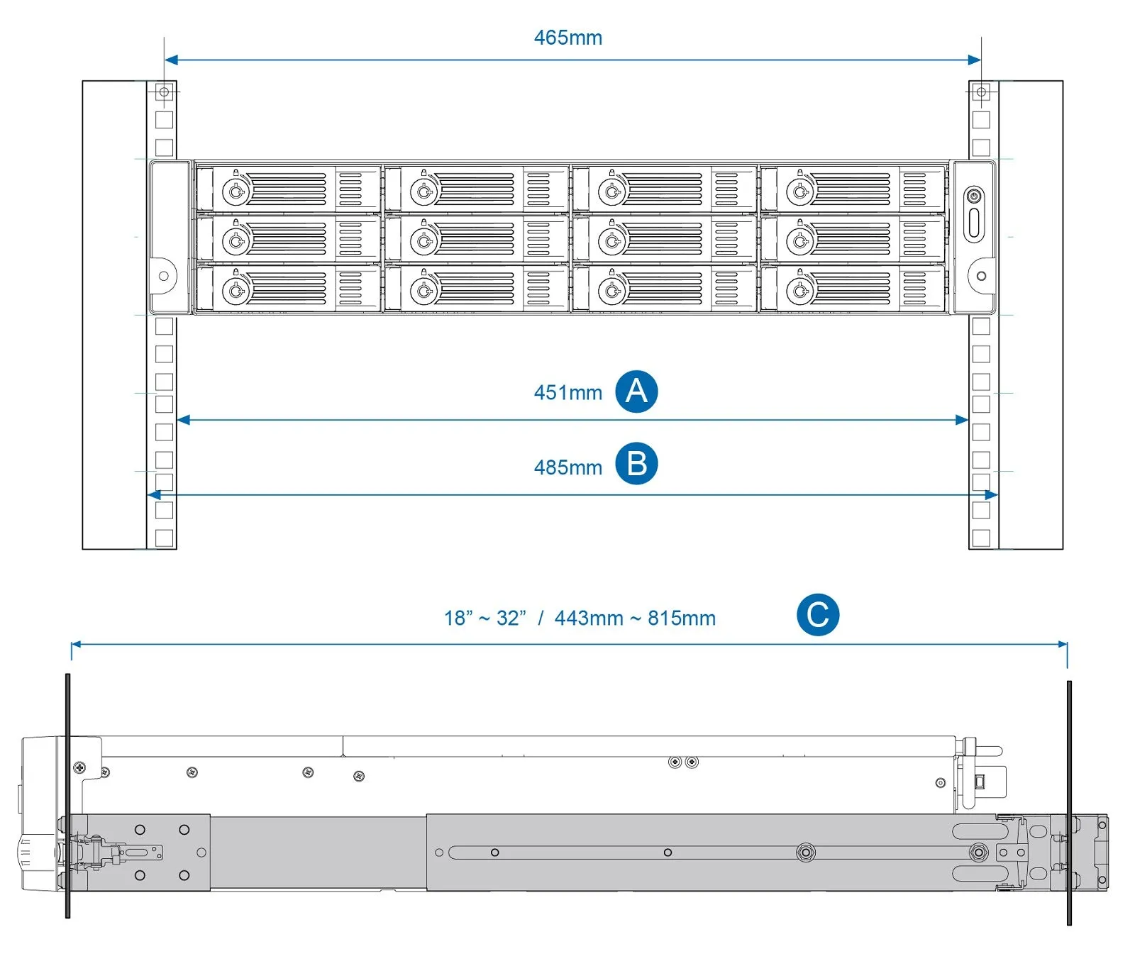 Qnap Rail-B02 Rack Rail Kit