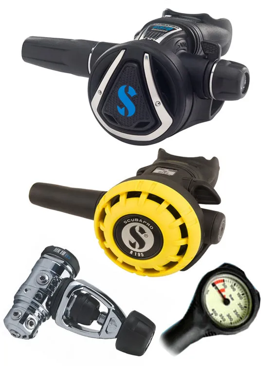 Scubapro Regulator Set: MK19 Evo (DIN or Yoke) / C370 / R-Series Octopus & Free Termo Gauge