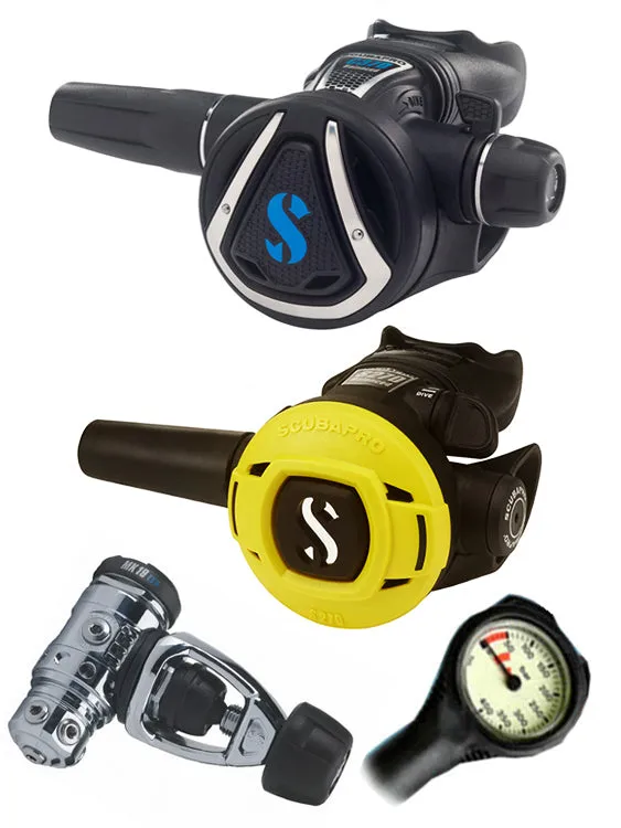 Scubapro Regulator Set: MK19 Evo (DIN or Yoke) / C370 / R-Series Octopus & Free Termo Gauge