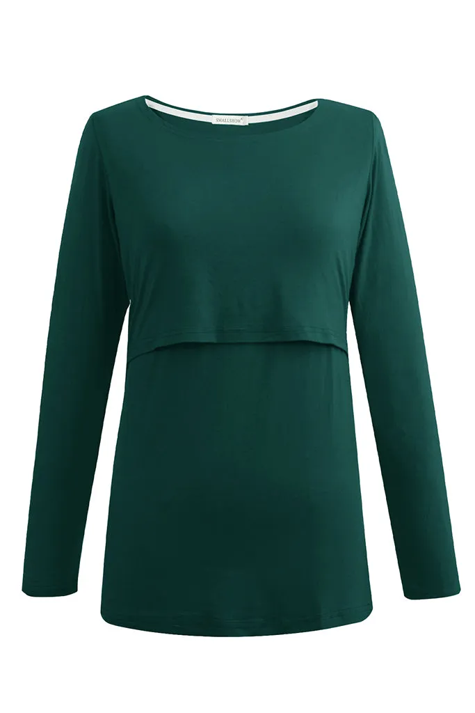 Smallshow Modal Long Sleeve Maternity Nursing Tops