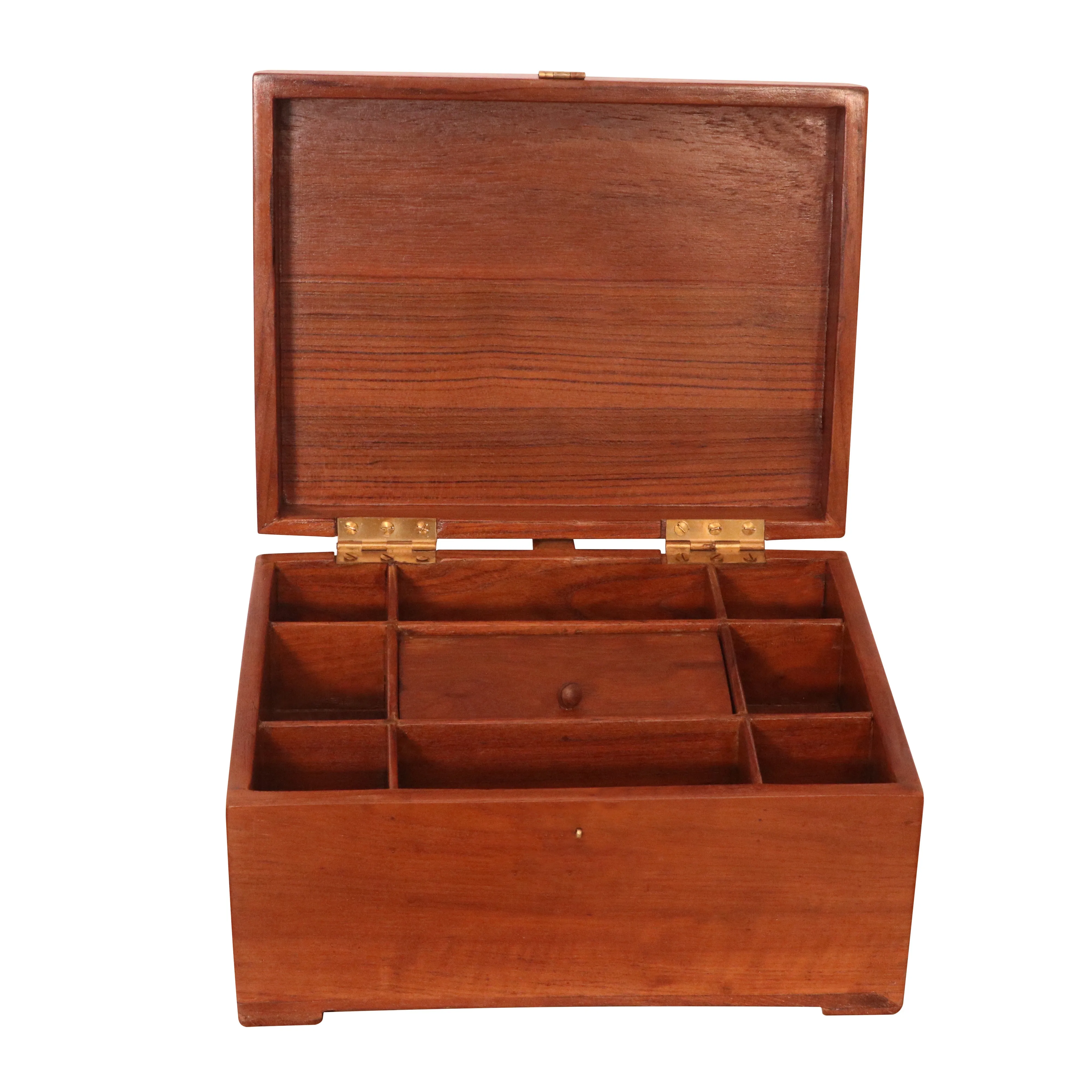 Solid wood wooden box with compartments