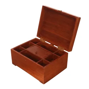 Solid wood wooden box with compartments