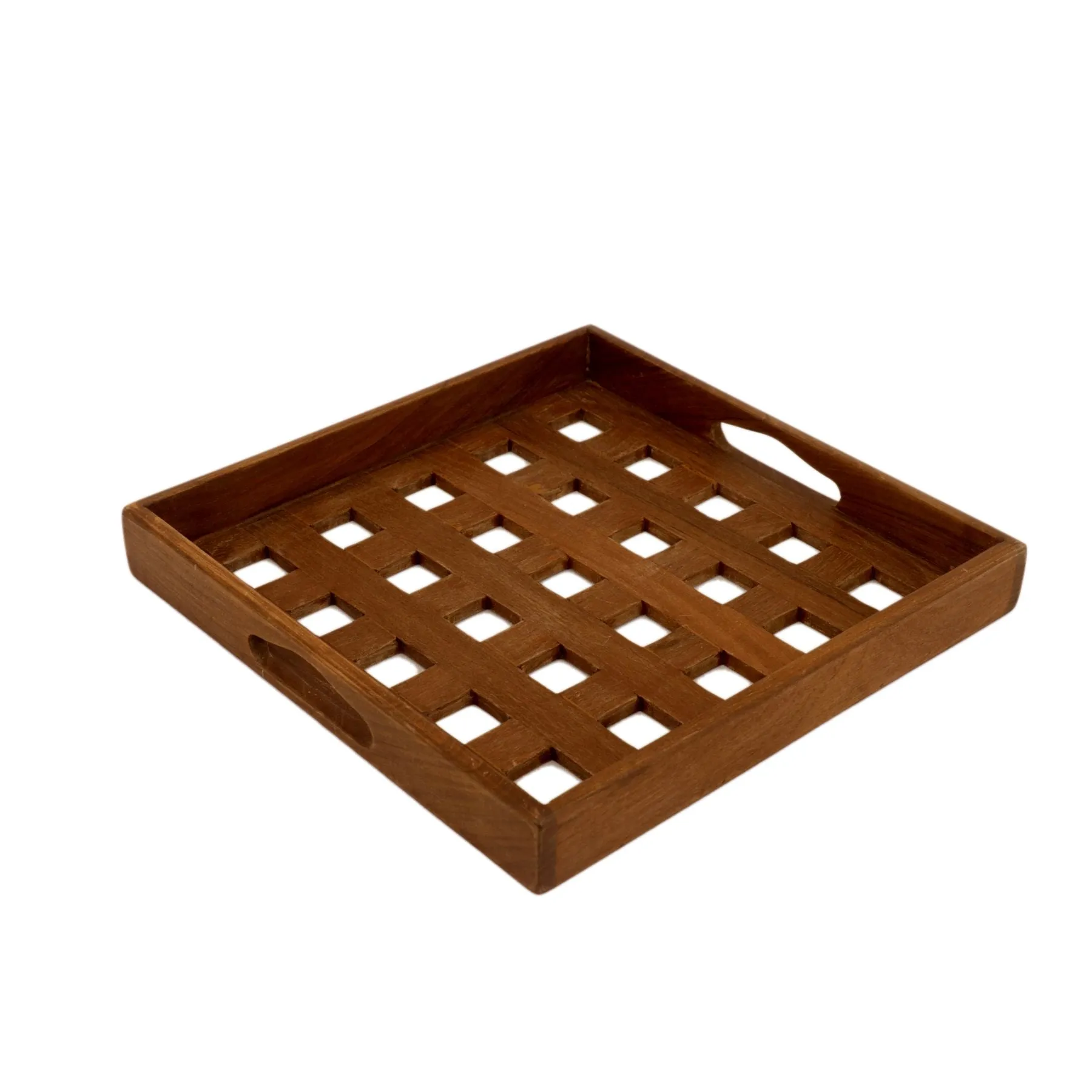 Square Wood Tray Set