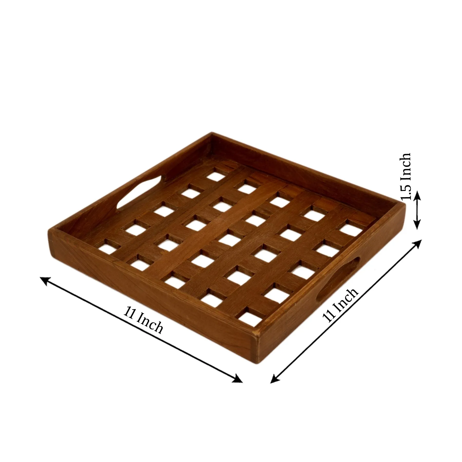 Square Wood Tray Set