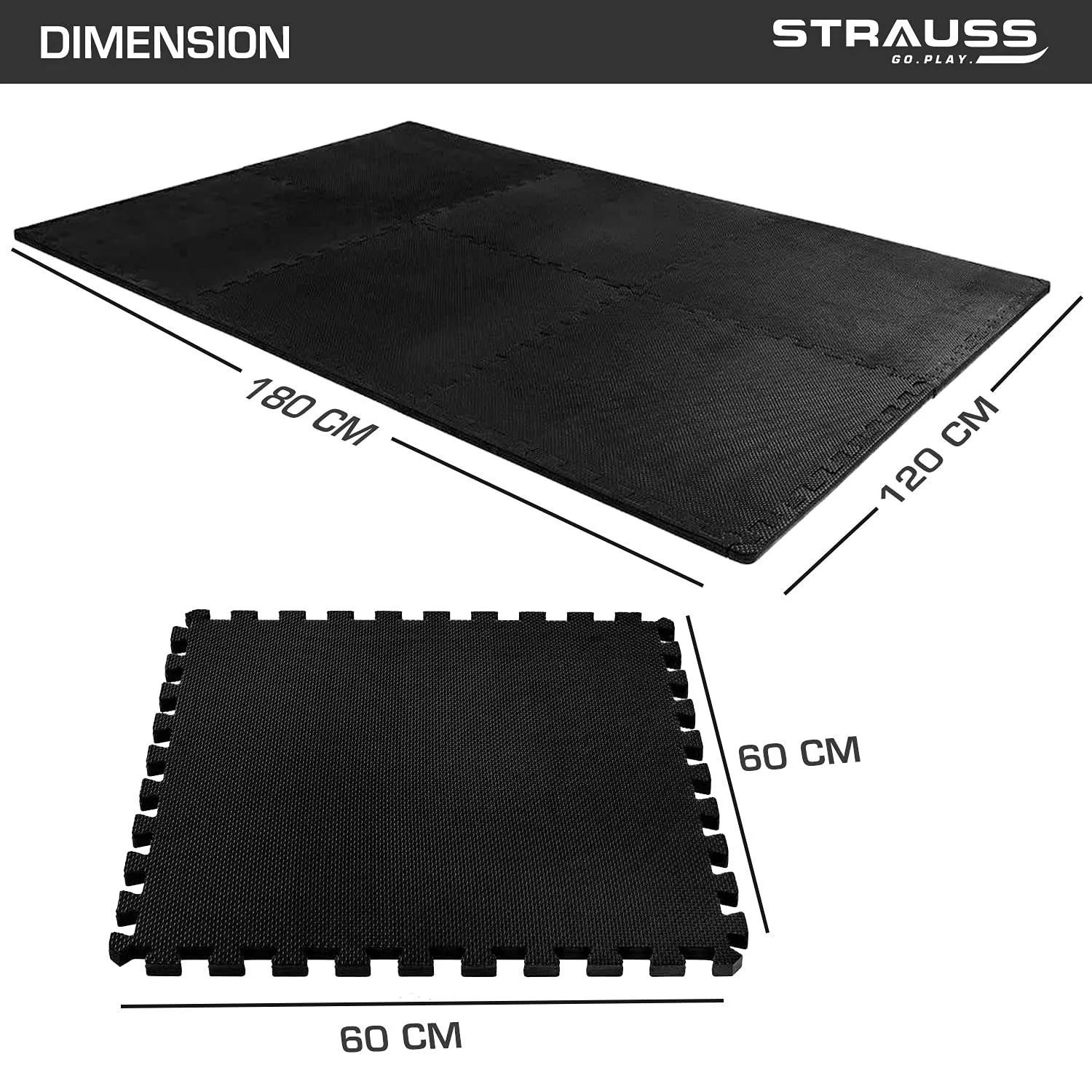 Strauss Puzzle Exercise Mat Interlocking Tiles