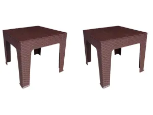 Supreme Jazz Plastic Modern Side Table (Set of 2, Brown - Wenge)