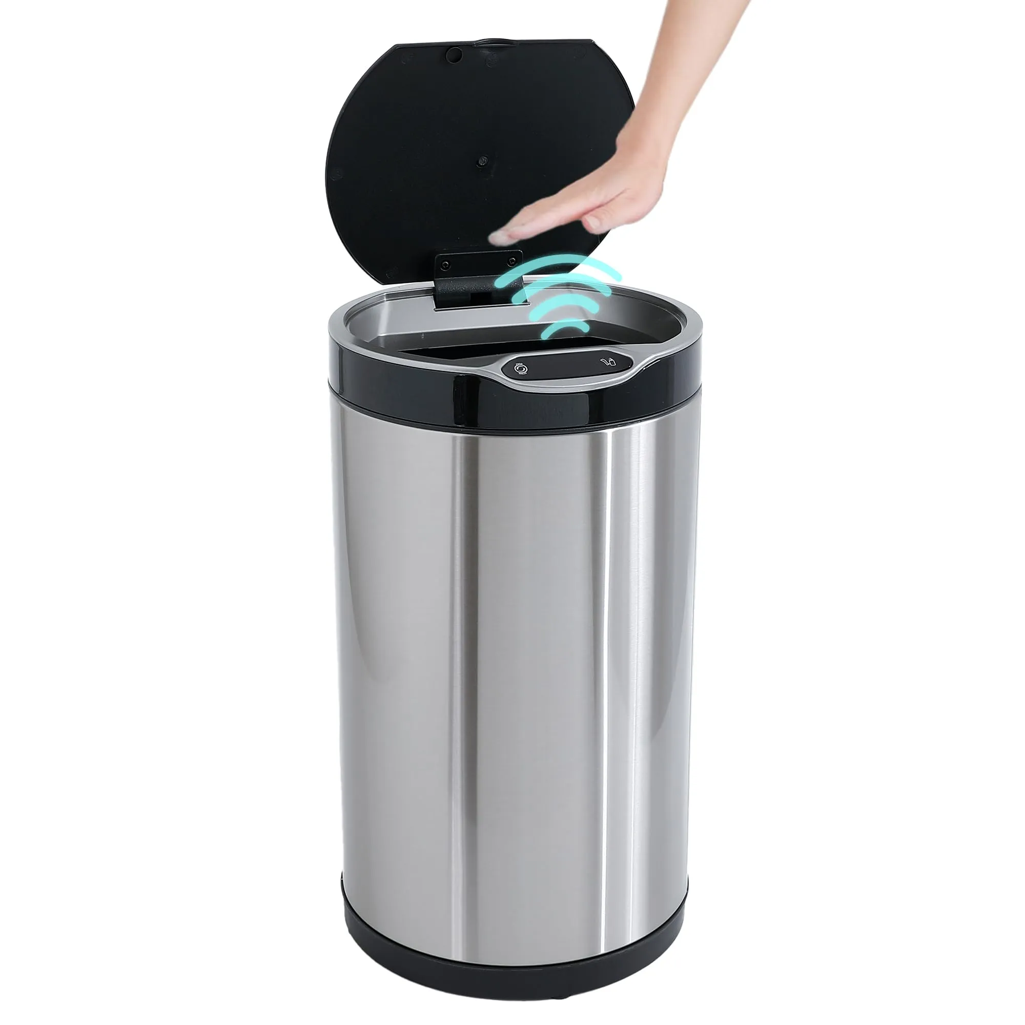 The Better Home 20L Stainless Steel Dustbin with Lid | (50cm) Automatic Smart Sensor Dustbin For Kitchen, Bedroom & Office | Dustbin For Bathroom | CE & RoHS Certified | Silver