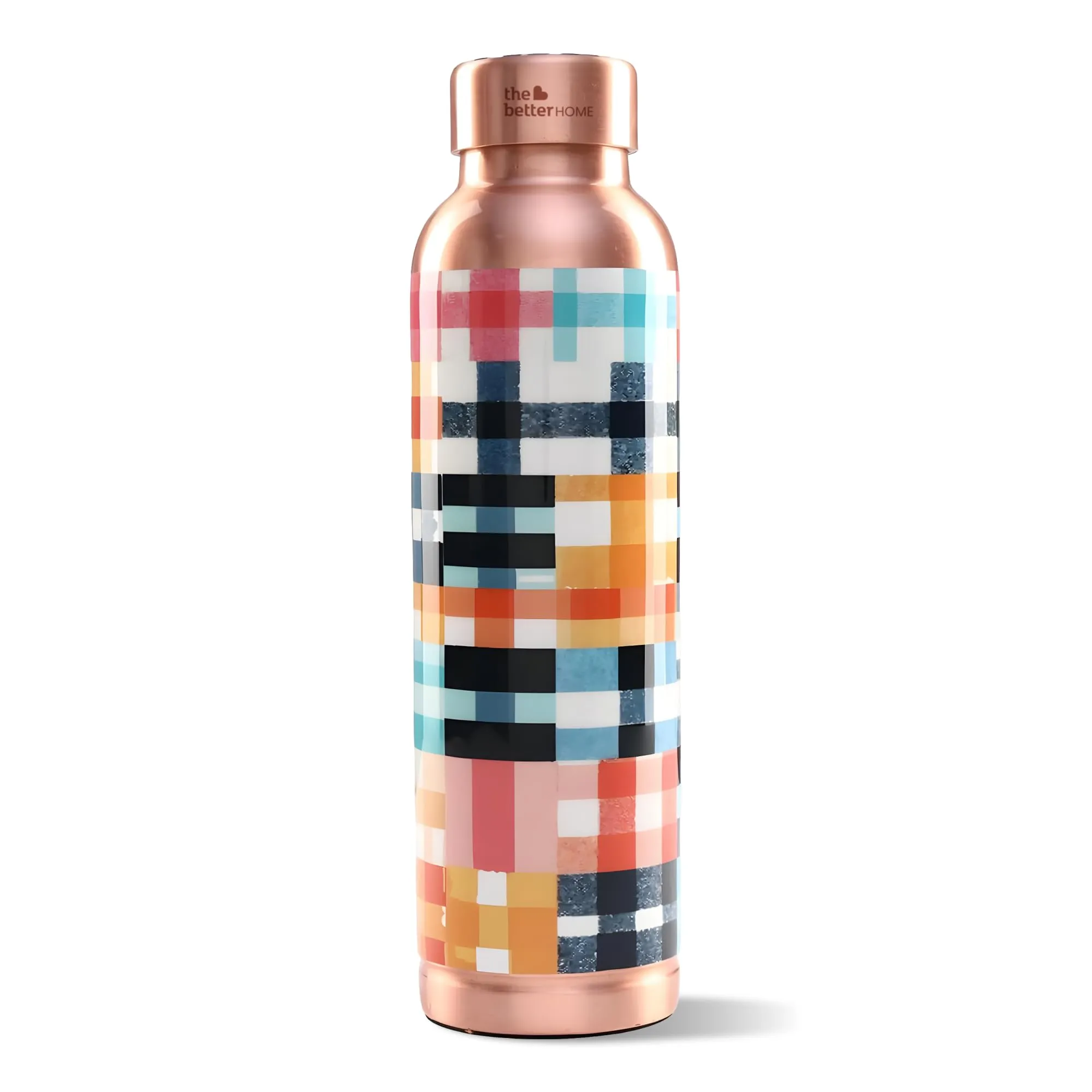 The Better Home Copper Water Bottle 1 Litre | With Anti Oxidant Properties | Diwali Gifts for Family and Friends | Copper Water Bottles 1  Litre | 100% Copper Water Bottle | Patchwork