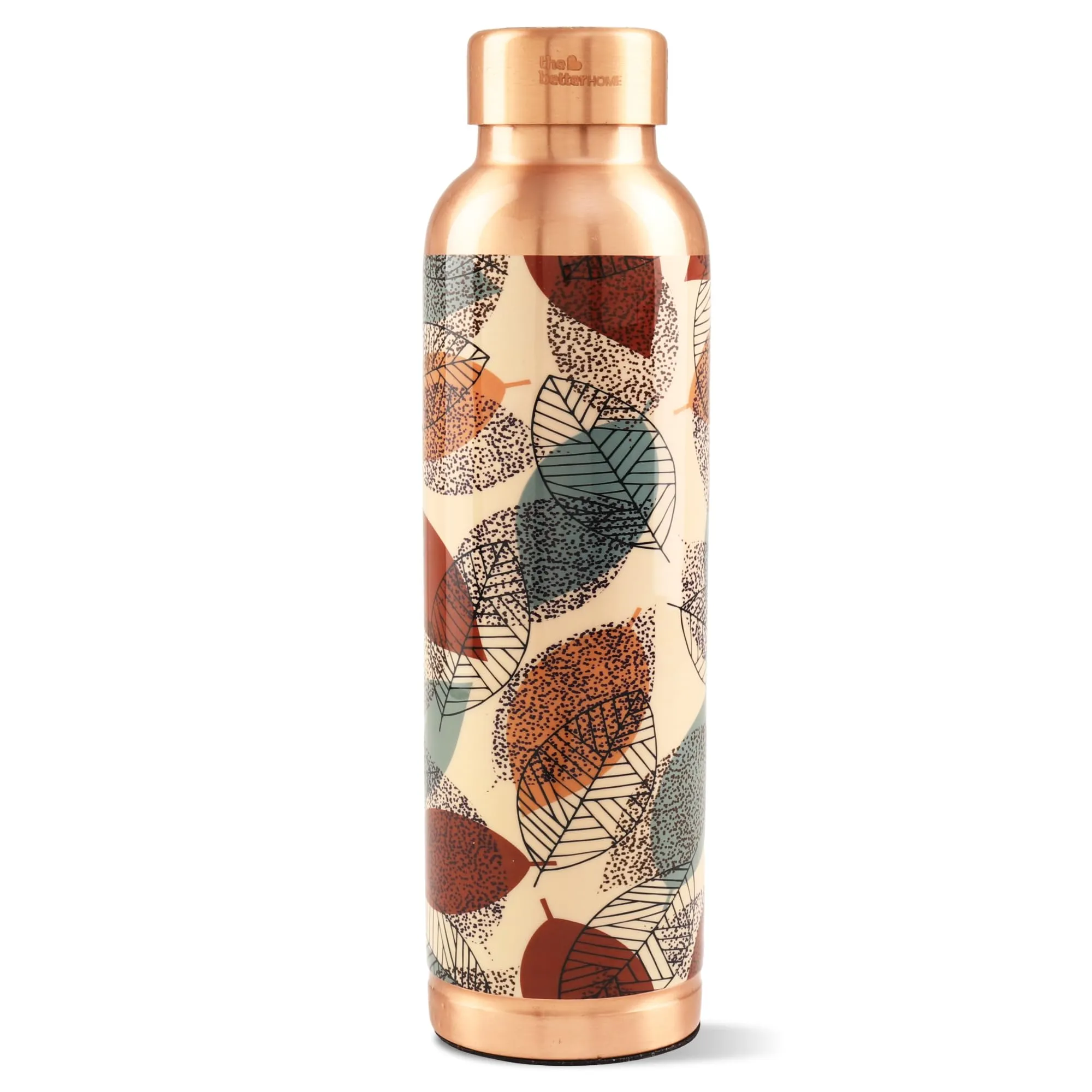 The Better Home Copper Water Bottle 950ml | Detox Water Bottle- Immunity Enhancing | Copper Bottle For Office/Home/Gym | Eco Friendly And Leakproof | Non-Toxic And BPA Free (Foliage)