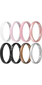 ThunderFit Silicone Wedding Rings for Men, Breathable Step Edge 2 Layer - 10mm Width - 2.3mm Thick