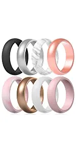 ThunderFit Silicone Wedding Rings for Men, Breathable Step Edge 2 Layer - 10mm Width - 2.3mm Thick