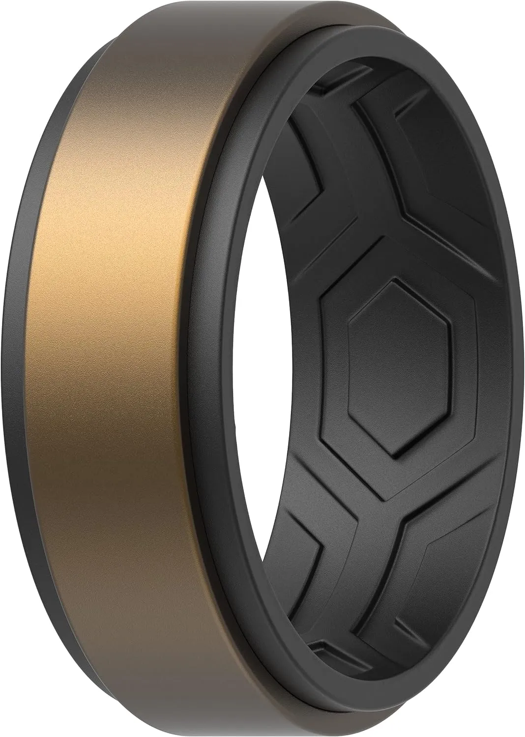 ThunderFit Silicone Wedding Rings for Men, Breathable Step Edge 2 Layer - 10mm Width - 2.3mm Thick