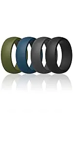 ThunderFit Silicone Wedding Rings for Men, Breathable Step Edge 2 Layer - 10mm Width - 2.3mm Thick