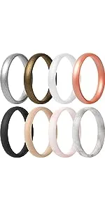 ThunderFit Silicone Wedding Rings for Men, Breathable Step Edge 2 Layer - 10mm Width - 2.3mm Thick