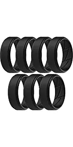 ThunderFit Silicone Wedding Rings for Men, Breathable Step Edge 2 Layer - 10mm Width - 2.3mm Thick