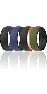 ThunderFit Silicone Wedding Rings for Men, Breathable Step Edge 2 Layer - 10mm Width - 2.3mm Thick