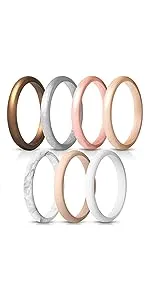 ThunderFit Silicone Wedding Rings for Men, Breathable Step Edge 2 Layer - 10mm Width - 2.3mm Thick