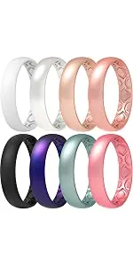 ThunderFit Silicone Wedding Rings for Men, Breathable Step Edge 2 Layer - 10mm Width - 2.3mm Thick