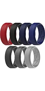 ThunderFit Silicone Wedding Rings for Men, Breathable Step Edge 2 Layer - 10mm Width - 2.3mm Thick