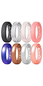 ThunderFit Silicone Wedding Rings for Men, Breathable Step Edge 2 Layer - 10mm Width - 2.3mm Thick