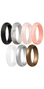 ThunderFit Silicone Wedding Rings for Men, Breathable Step Edge 2 Layer - 10mm Width - 2.3mm Thick