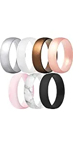 ThunderFit Silicone Wedding Rings for Men, Breathable Step Edge 2 Layer - 10mm Width - 2.3mm Thick