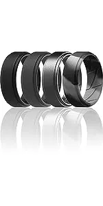 ThunderFit Silicone Wedding Rings for Men, Breathable Step Edge 2 Layer - 10mm Width - 2.3mm Thick