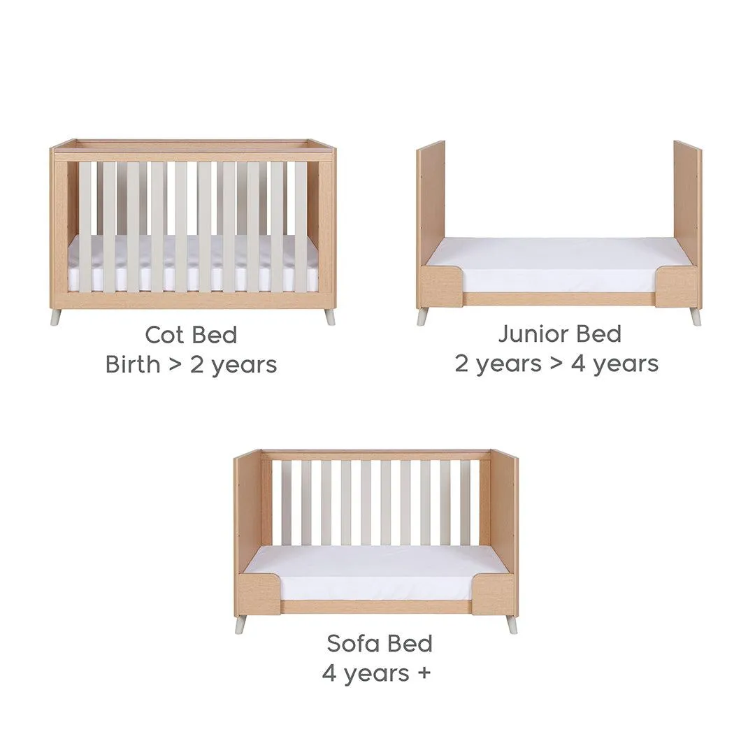 Tutti Bambini Fika Mini 2 Piece Room Set - Light Oak/White Sand