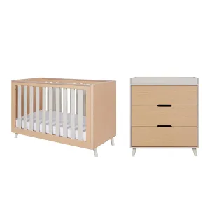 Tutti Bambini Fika Mini 2 Piece Room Set - Light Oak/White Sand