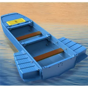 Two styles of three-section L10.2-12.3ft vehicle-mounted stackable portable PE engineering plastic fishing boat(4 adults)