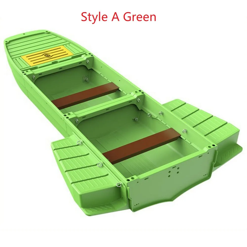 Two styles of three-section L10.2-12.3ft vehicle-mounted stackable portable PE engineering plastic fishing boat(4 adults)