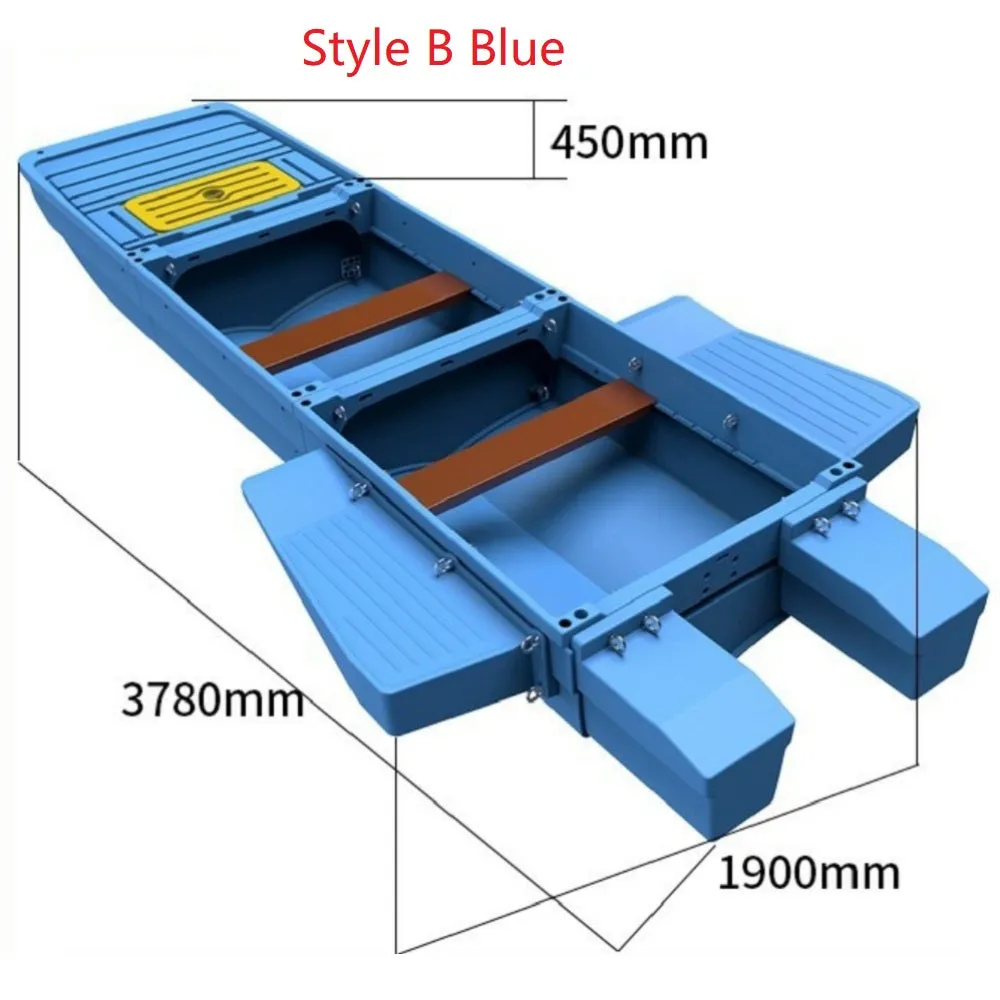 Two styles of three-section L10.2-12.3ft vehicle-mounted stackable portable PE engineering plastic fishing boat(4 adults)