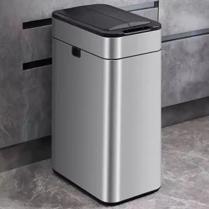 UMAI Stainless Steel Dustbin With Lid | 40L | Dustbin For Kitchen | Automatic Motion Sensor Dustbin | Waterproof | Dustbin For Bathroom | Dustbin For Bedroom | Dustbin For Home & Office | Silver