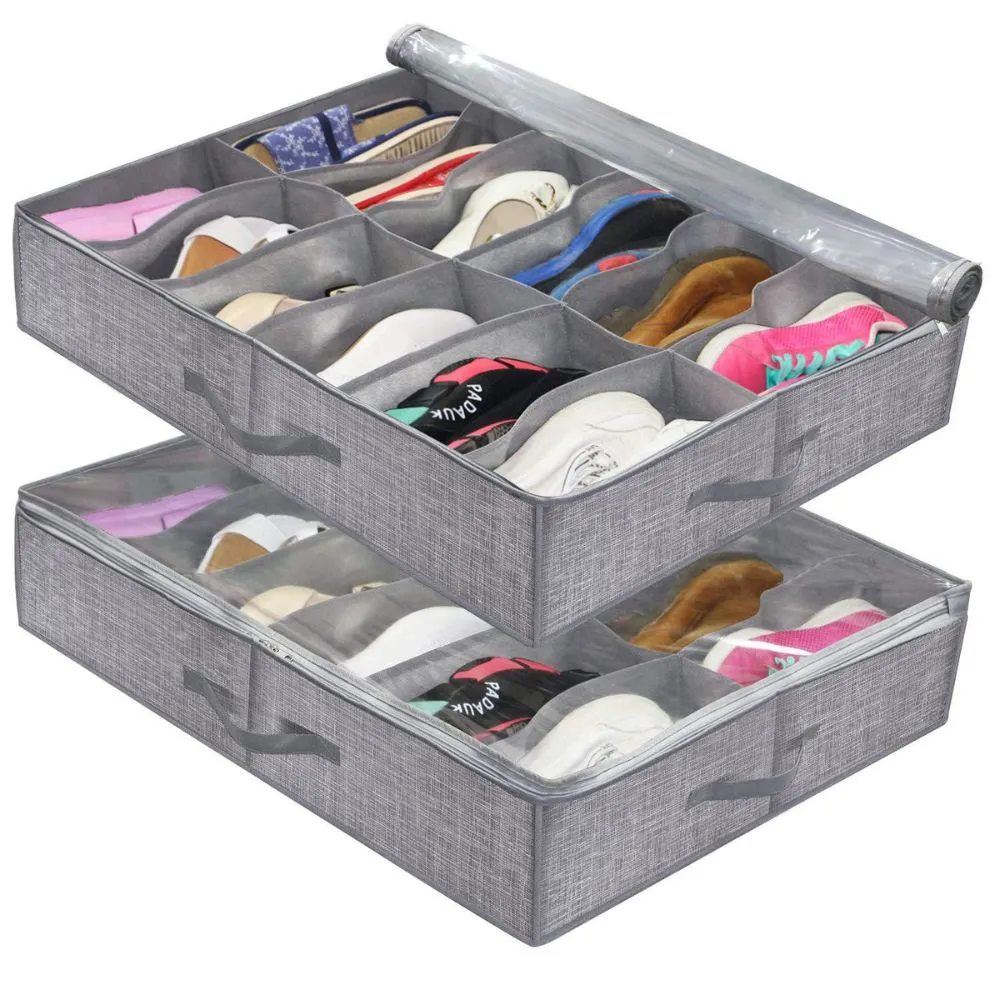 Underbed Storage Containers For Shoes & Clothes (29.5'' X 23.6'' X 5.9'')