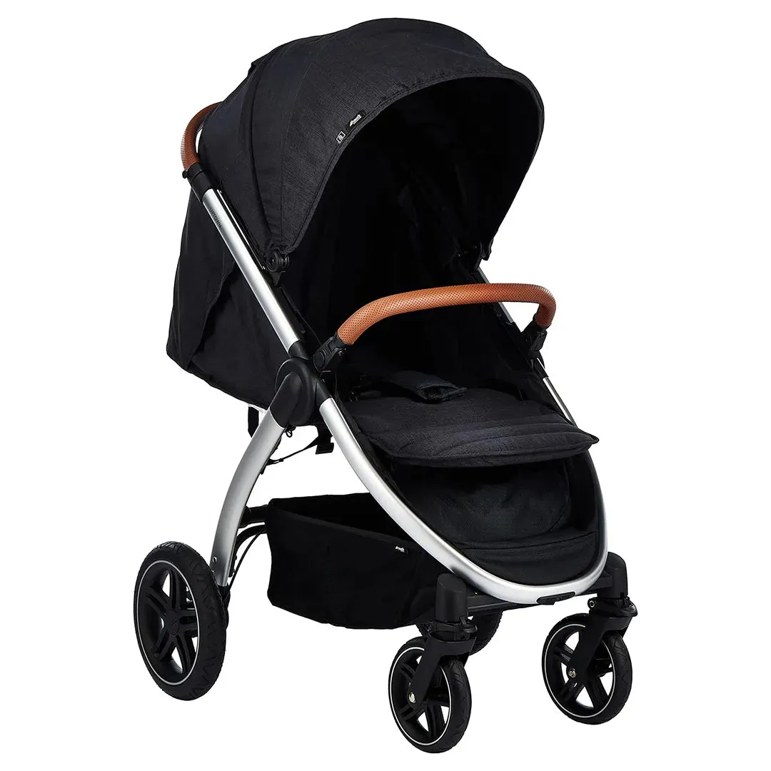 Uptown Deluxe Stroller with Cup holder and Canopy - Melange Black