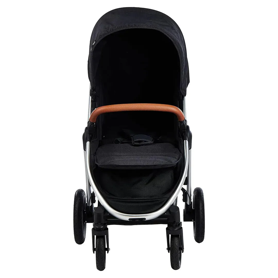 Uptown Deluxe Stroller with Cup holder and Canopy - Melange Black